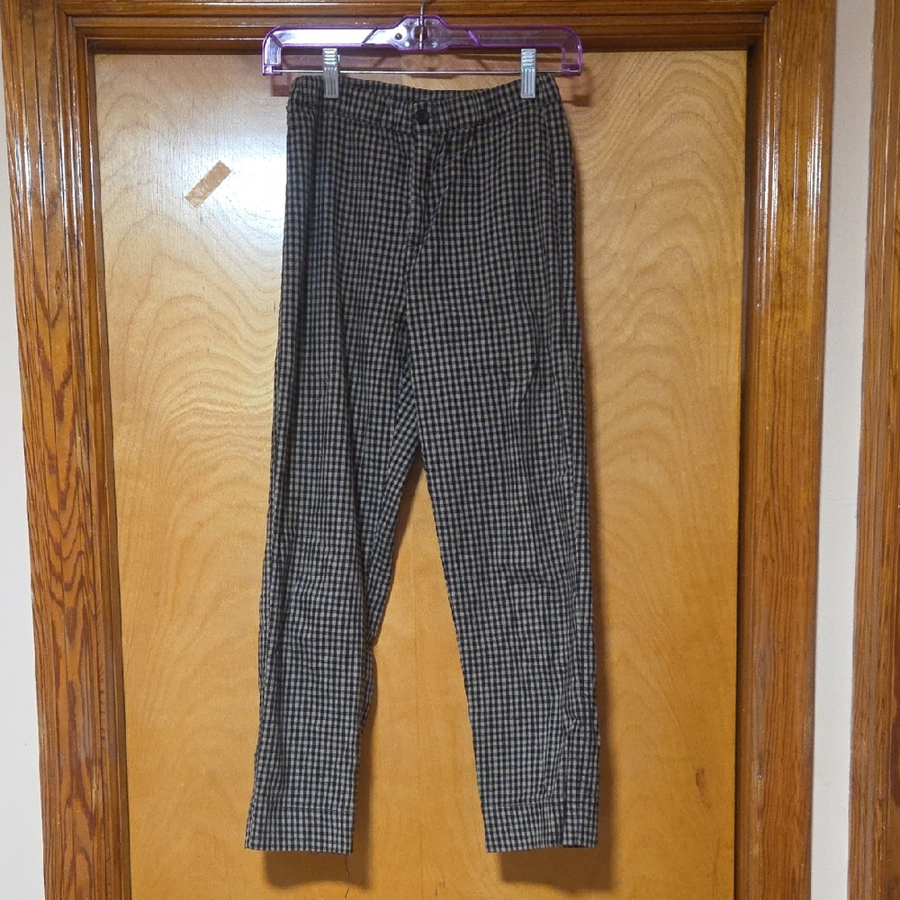 Brandy Melville Black And White Checkered Cotton Pants